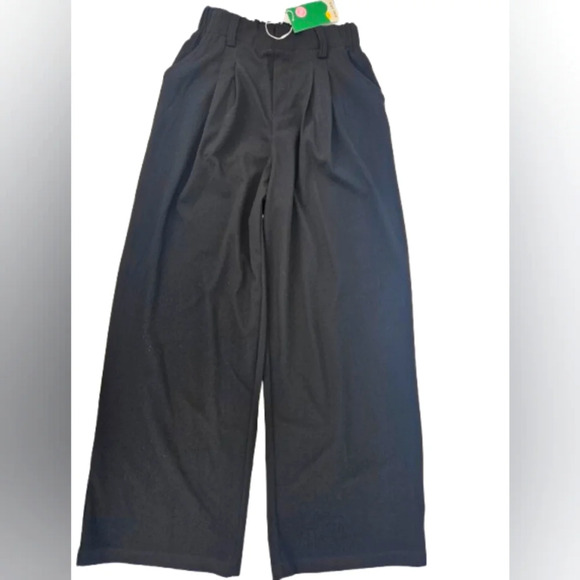 Halara High-waisted Wide-leg Comfort Pleated Pants Waffle Fabric Pockets - Picture 6 of 10